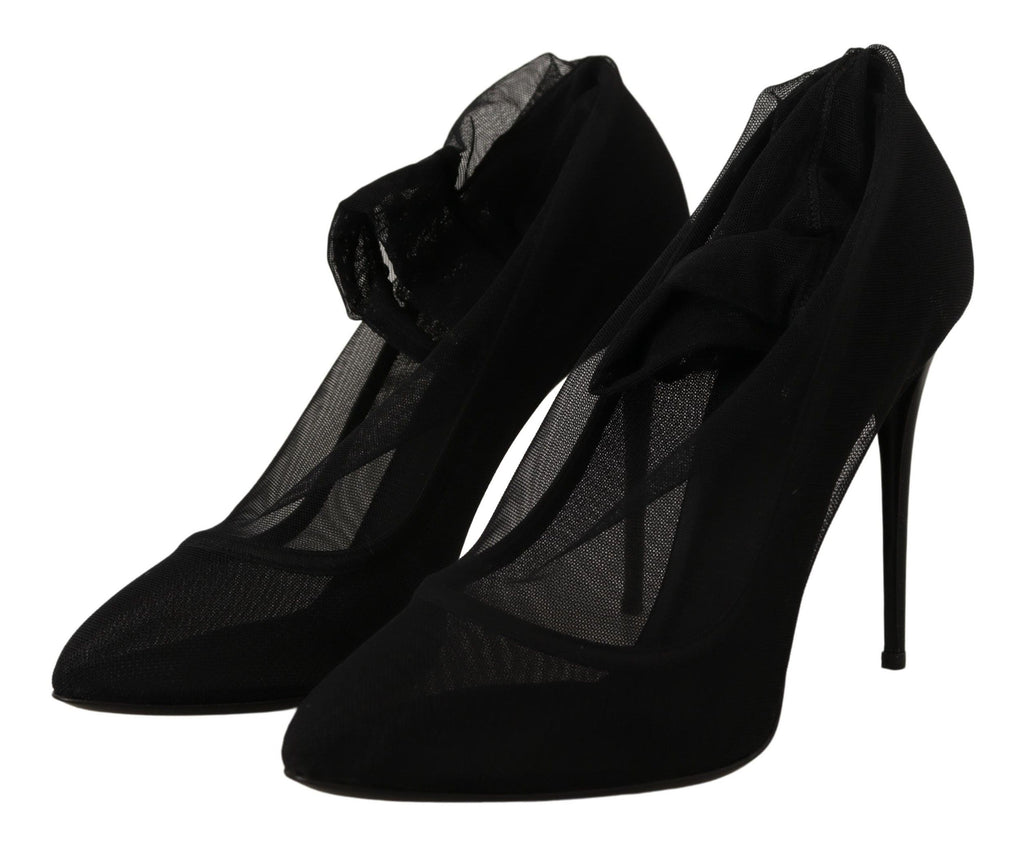 Chaussures à talons Dolce & Gabbana en tulle stretch noir