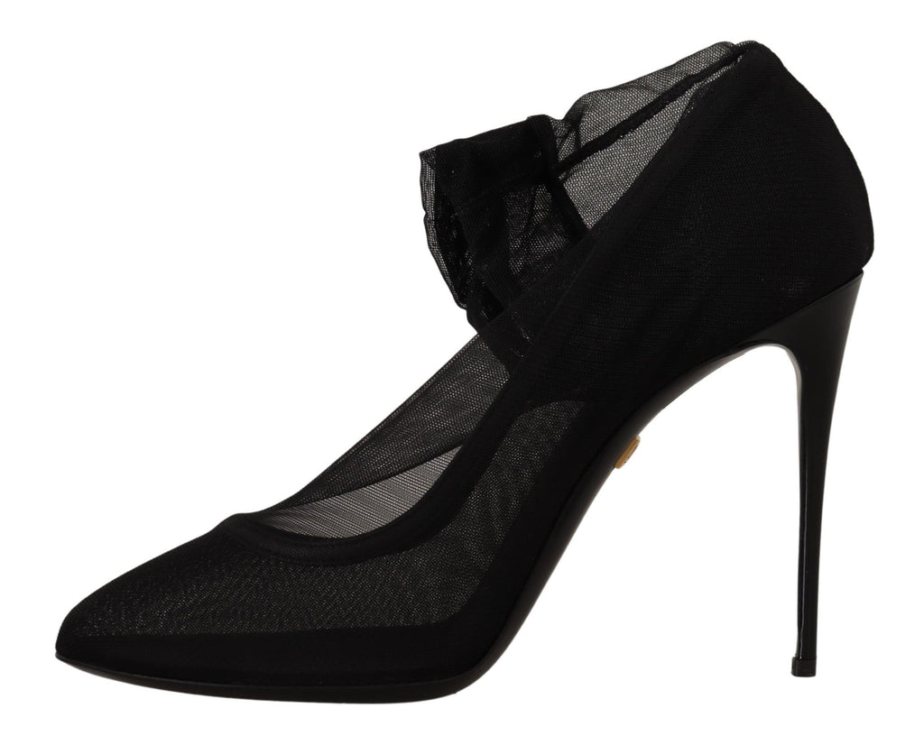 Chaussures à talons Dolce & Gabbana en tulle stretch noir