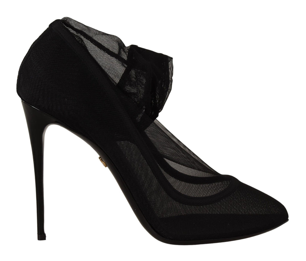 Chaussures à talons Dolce & Gabbana en tulle stretch noir