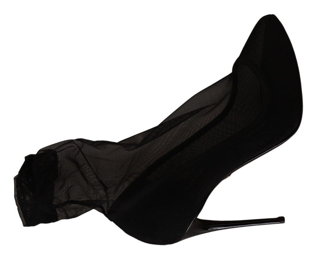 Chaussures à talons Dolce & Gabbana en tulle stretch noir