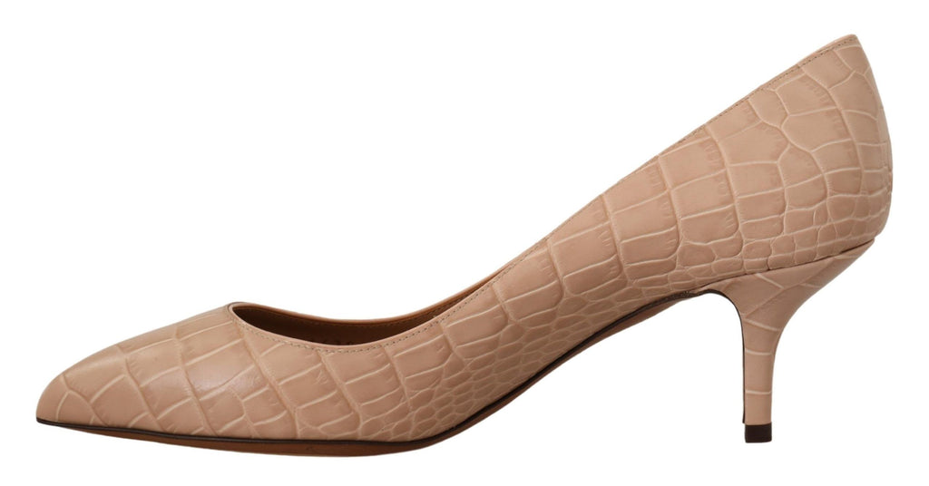 Chaussures à talons aiguilles Dolce & Gabbana en cuir beige à bout pointu