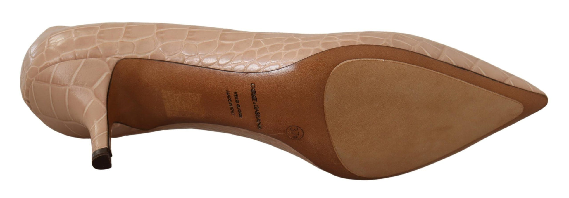 Chaussures à talons aiguilles Dolce & Gabbana en cuir beige à bout pointu