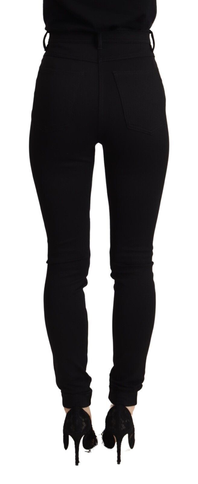 Pantalon skinny taille haute slim fit noir Dolce & Gabbana