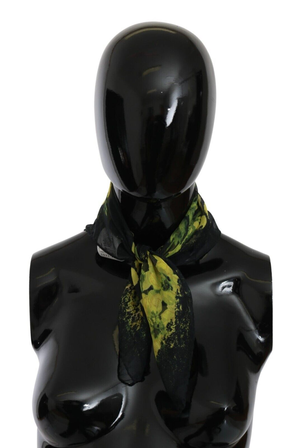 Foulard-châle portefeuille à motif floral noir et jaune GF Ferre