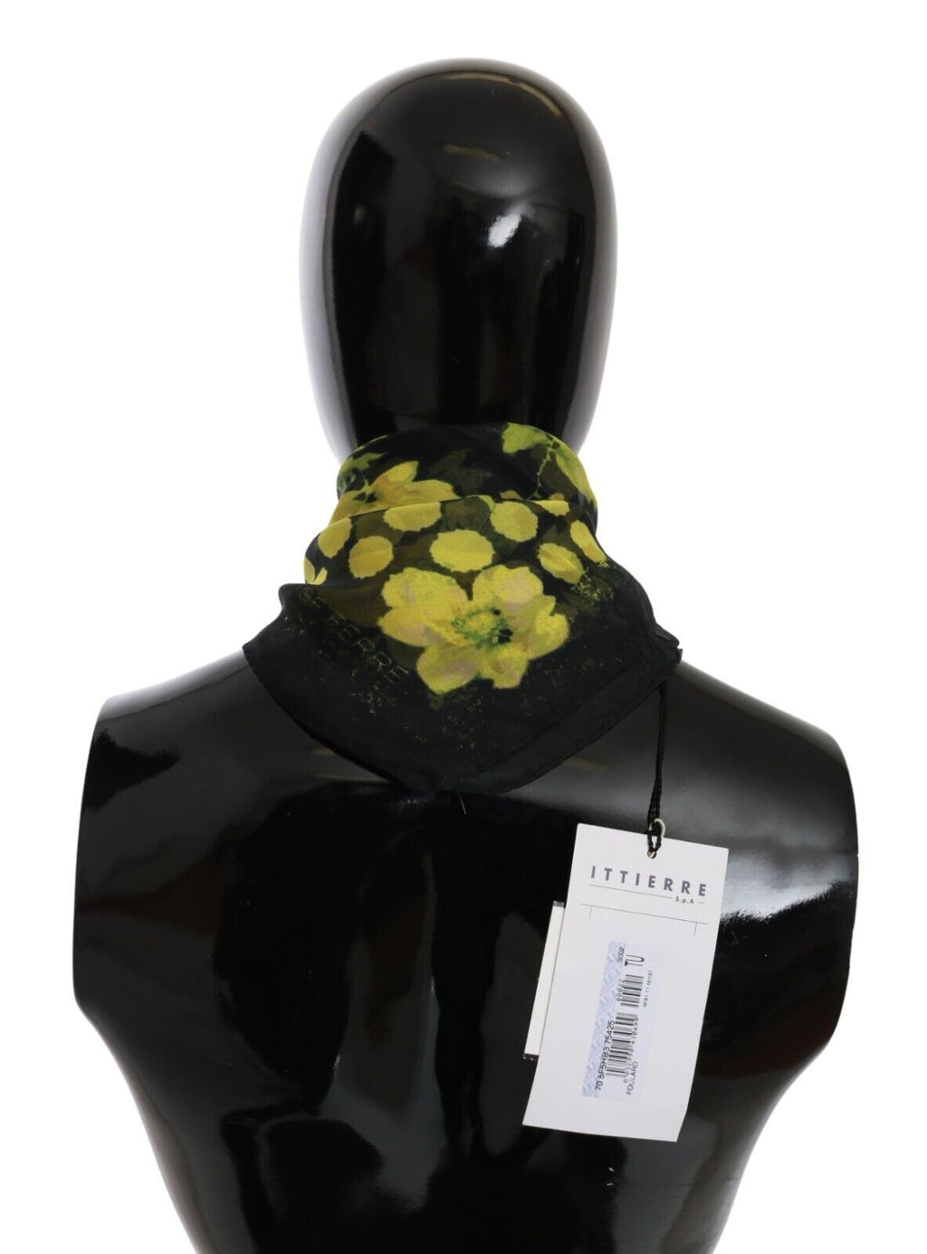 Foulard-châle portefeuille à motif floral noir et jaune GF Ferre