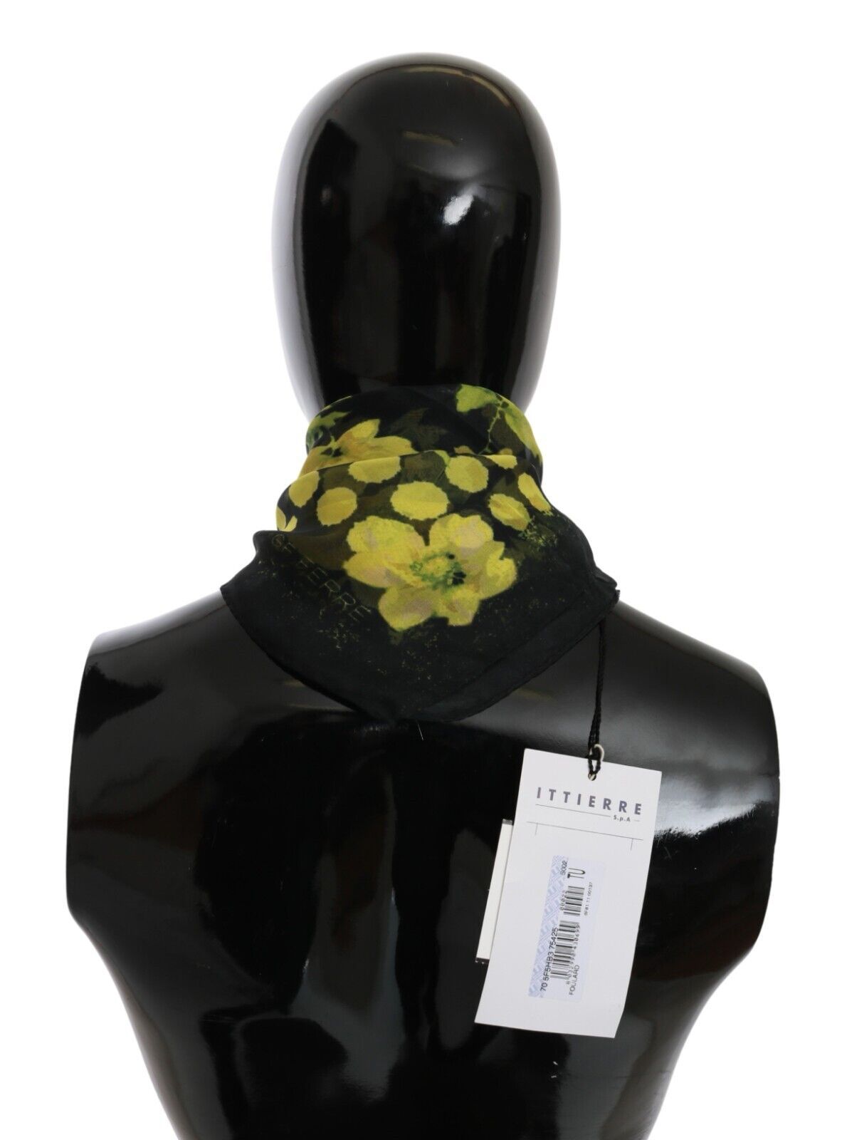 Foulard-châle portefeuille à motif floral noir et jaune GF Ferre