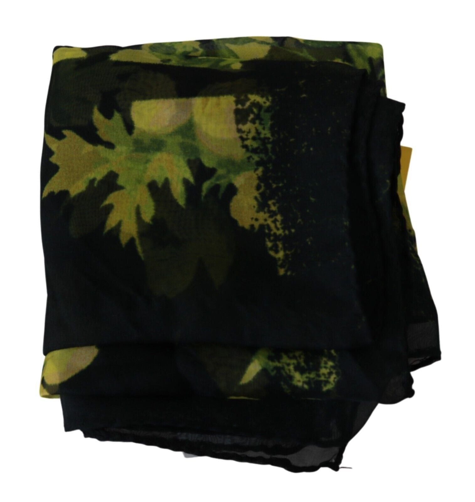 Foulard-châle portefeuille à motif floral noir et jaune GF Ferre