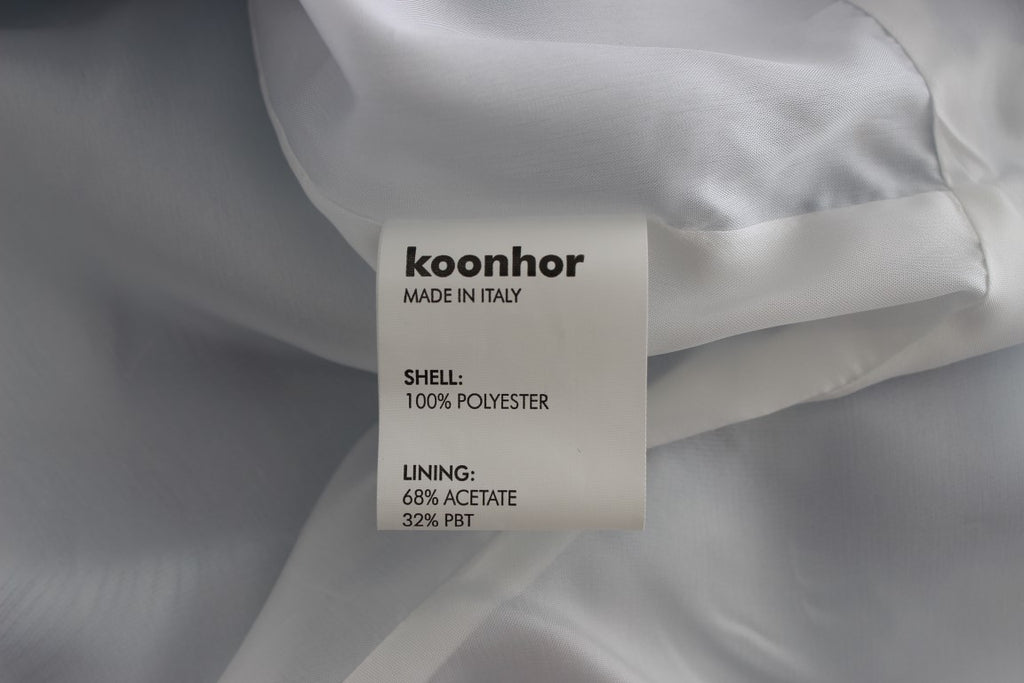 Koonhor – Blauer, gerader Bleistiftrock mit Schößchen und Fresco-Print