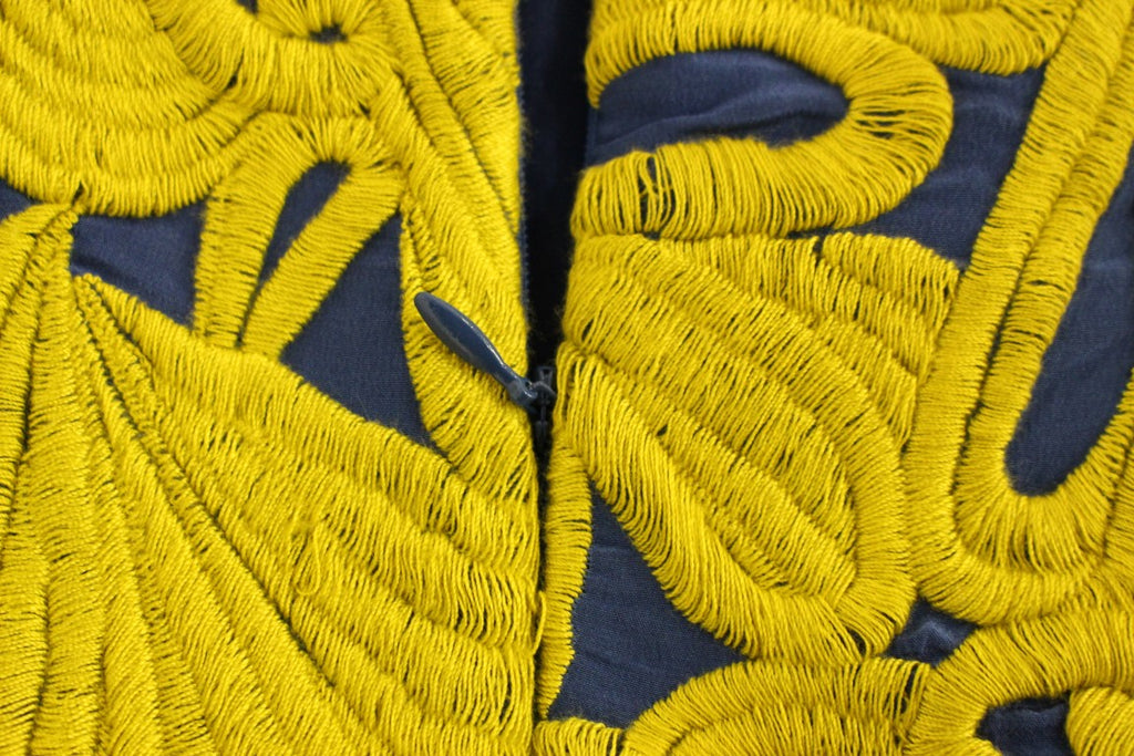 Robe courte bustier évasée Sachin & Babi bleu et jaune