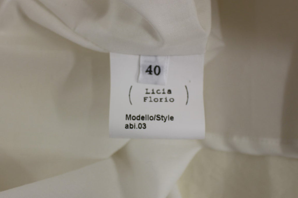 Robe Tea Longueur Genou Blanche à Col Licou Licia Florio