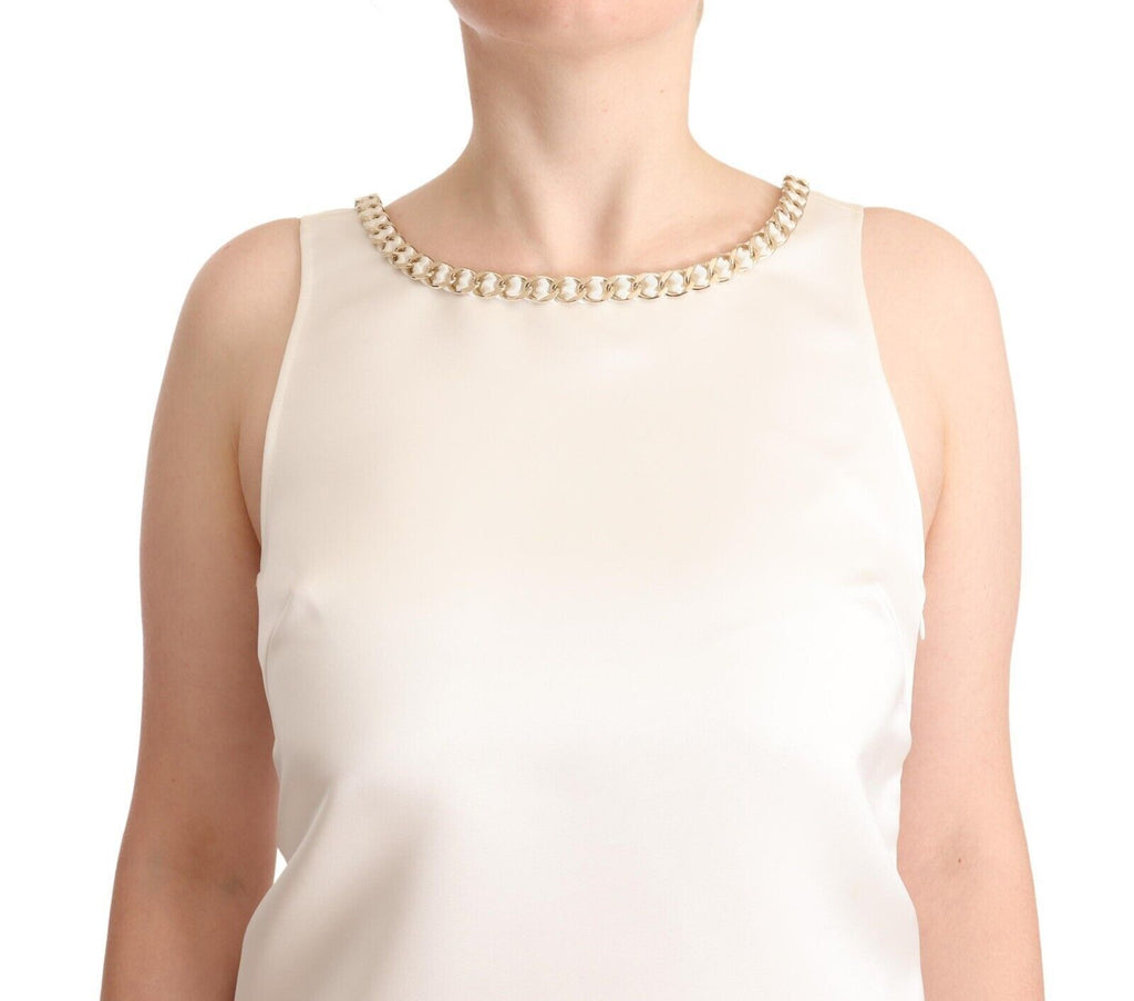 Robe mini droite sans manches en polyester blanc Elisabetta Franchi