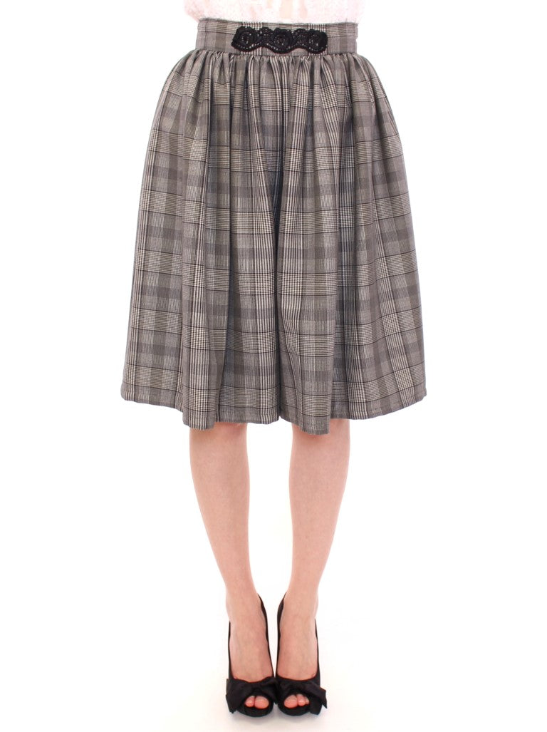 Mini-jupe Short en Laine à Carreaux Gris NOEMI ALEMÁN