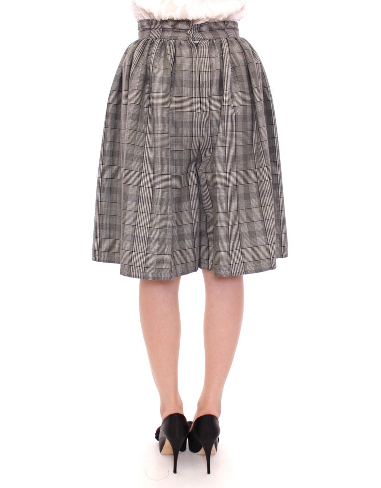 Mini-jupe Short en Laine à Carreaux Gris NOEMI ALEMÁN
