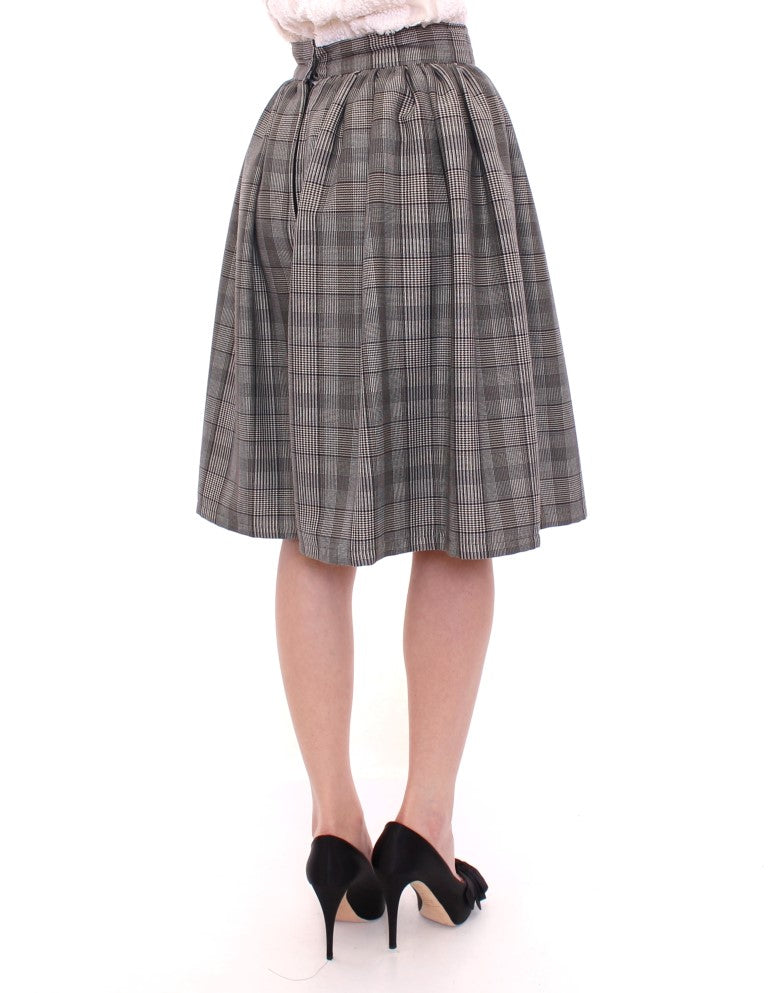 Mini-jupe Short en Laine à Carreaux Gris NOEMI ALEMÁN
