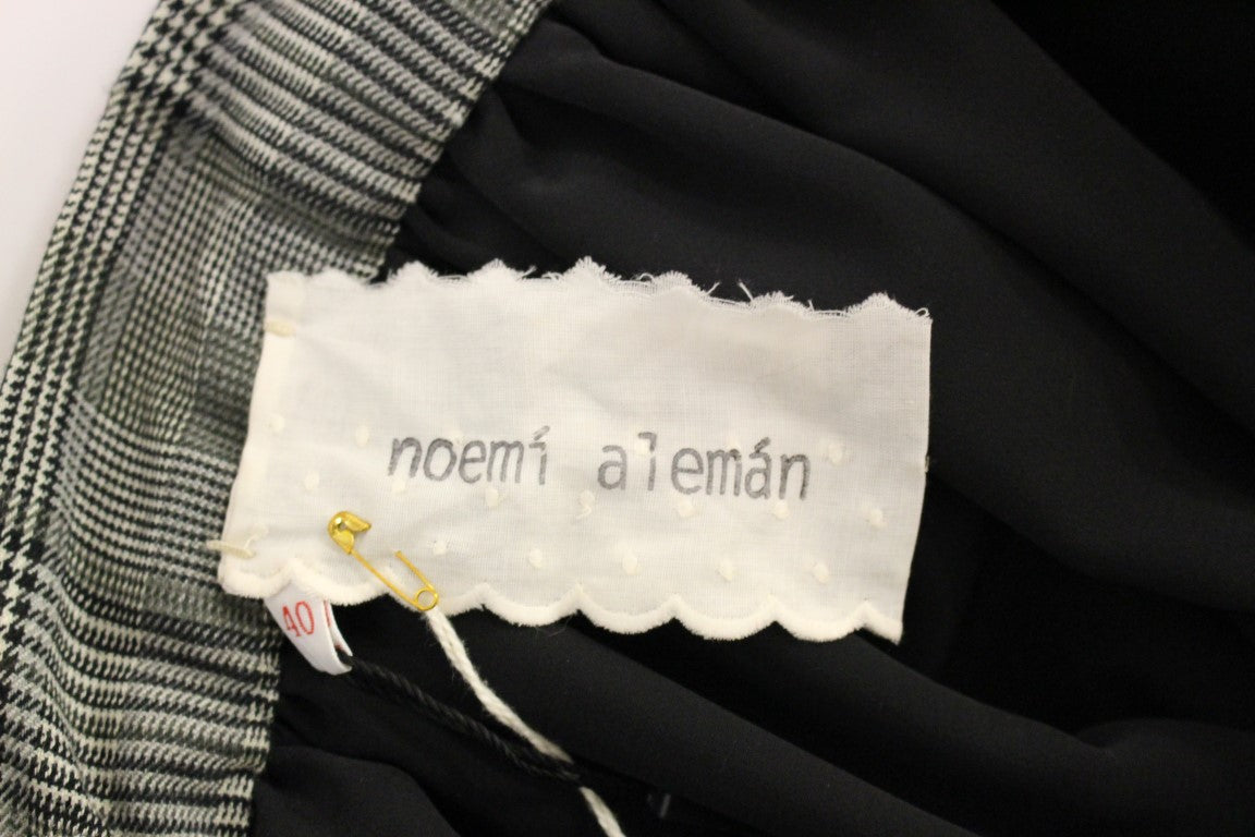 Mini-jupe Short en Laine à Carreaux Gris NOEMI ALEMÁN
