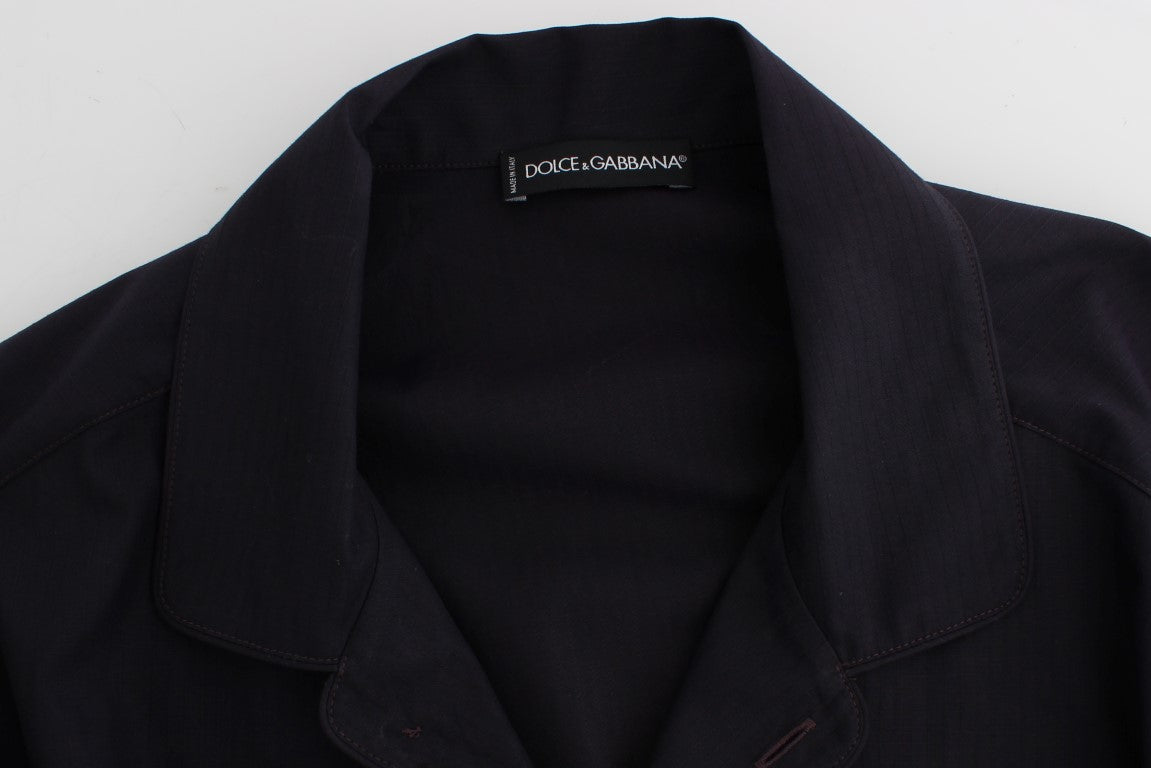Dolce &amp; Gabbana Elegantes lila gestreiftes Baumwollnachthemd