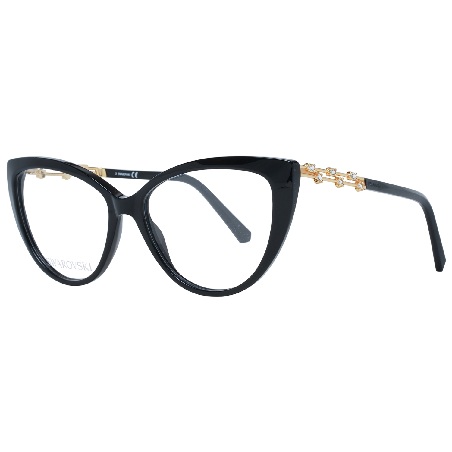 Swarovski Elegante schwarze Cat-Eye-Designerbrille