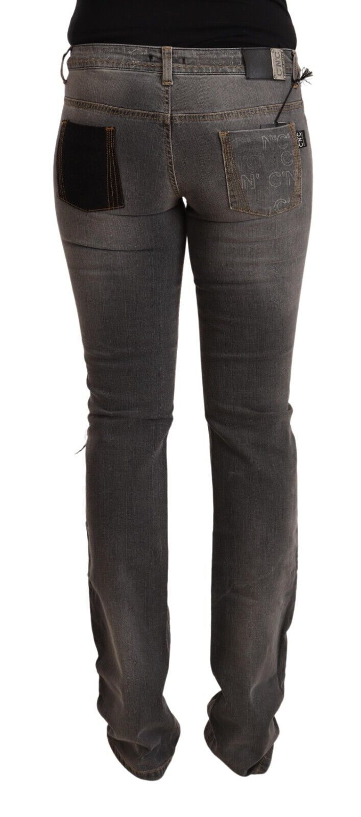 Jean en denim droit Costume National, gris délavé, taille basse