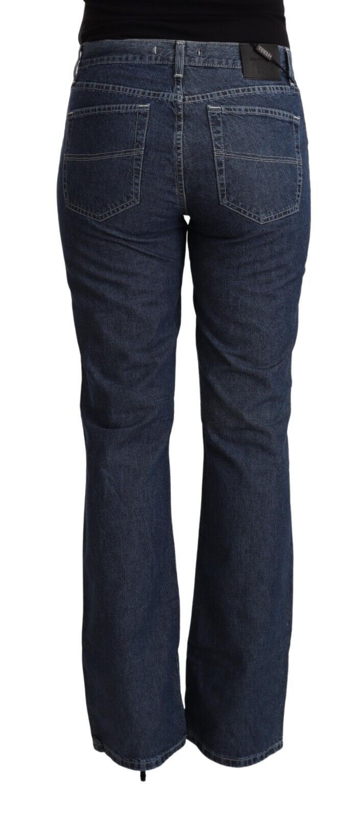 Jean en jean évasé taille mi-haute en coton bleu GF Ferre