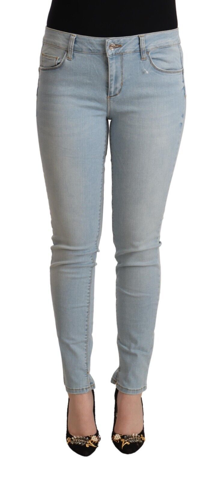 Liu Jo Jean en denim coton bleu clair taille mi-haute coupe slim