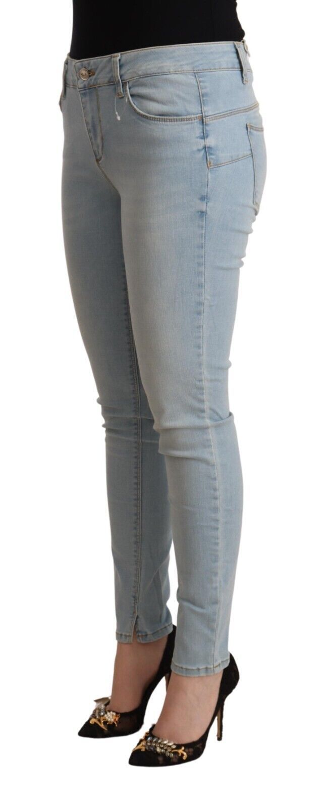 Liu Jo Jean en denim coton bleu clair taille mi-haute coupe slim
