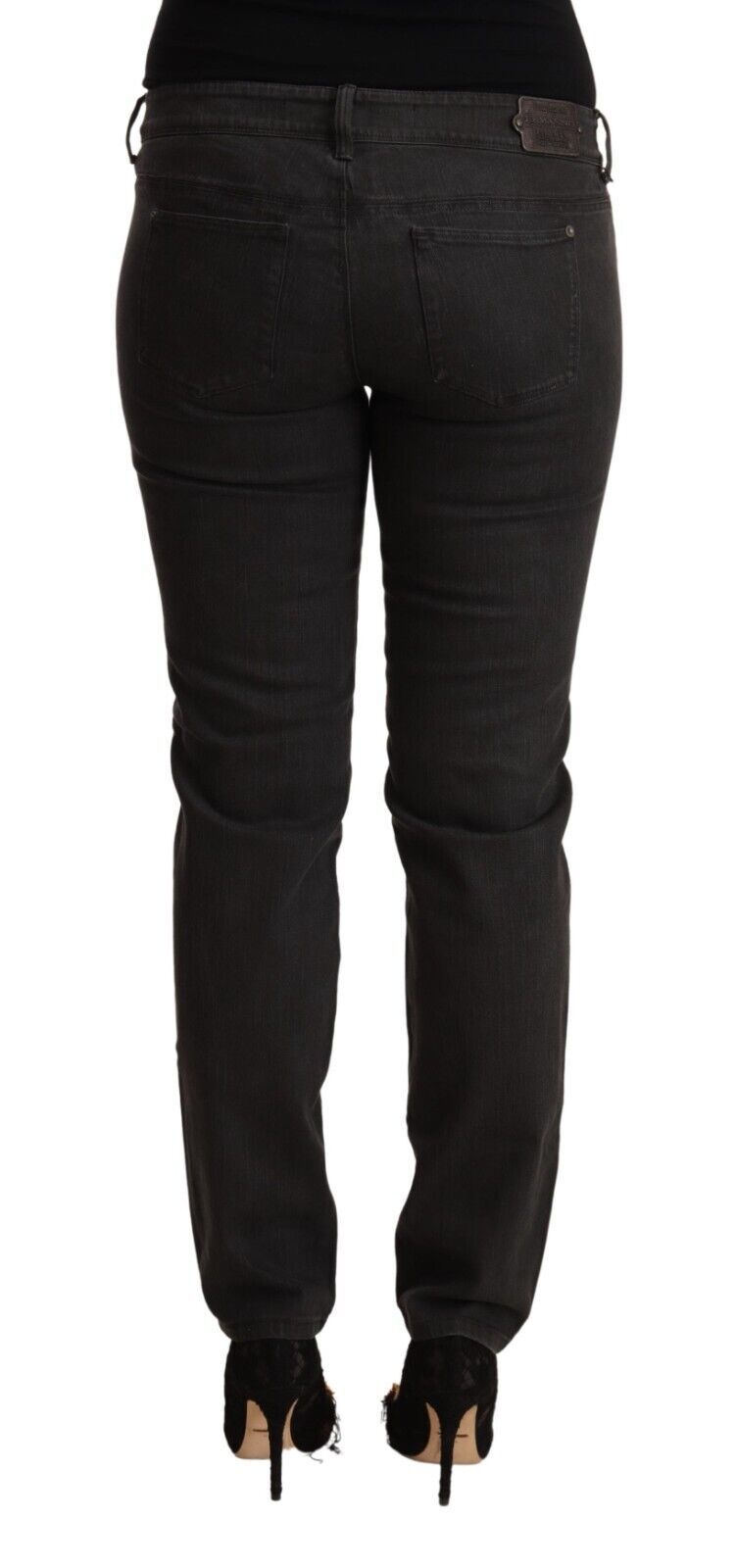 Ermanno Scervino Jean Skinny Taille Basse en Coton Denim Noir