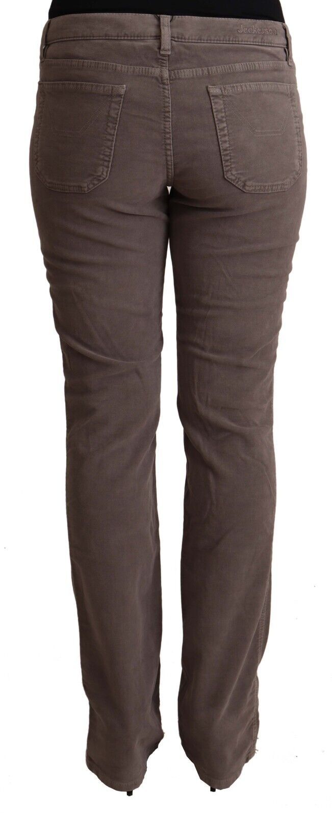 Jeckerson – Braune Jeans aus Baumwolle mit niedriger Taille und ikonischen Patches am Bein