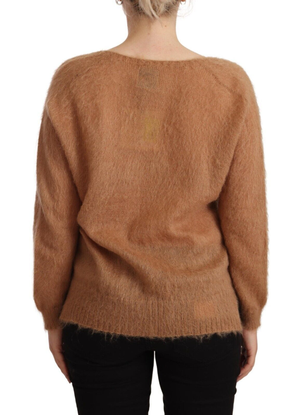 PINK MEMORIES Gilet marron col en V manches longues