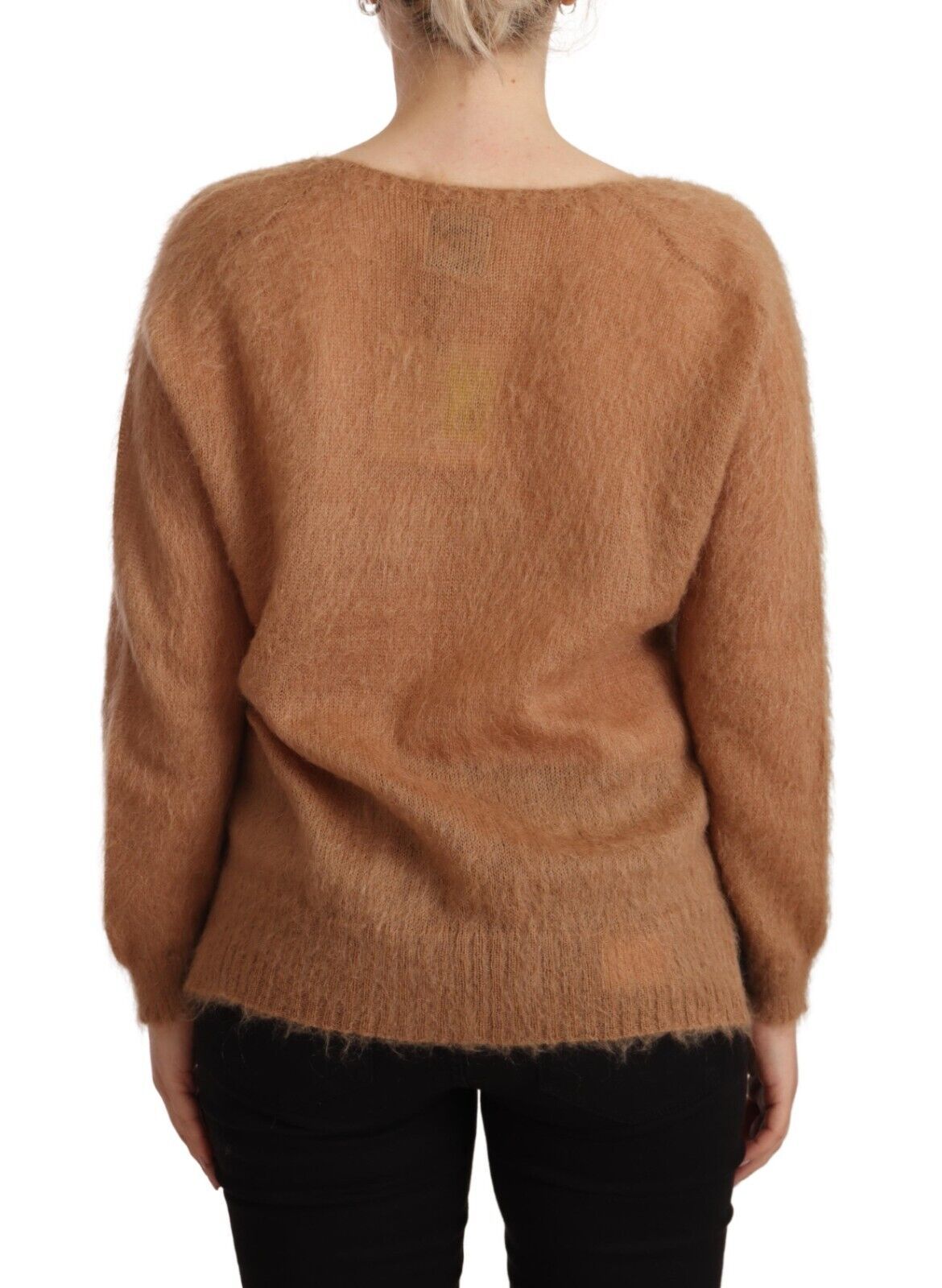 PINK MEMORIES Gilet marron col en V manches longues
