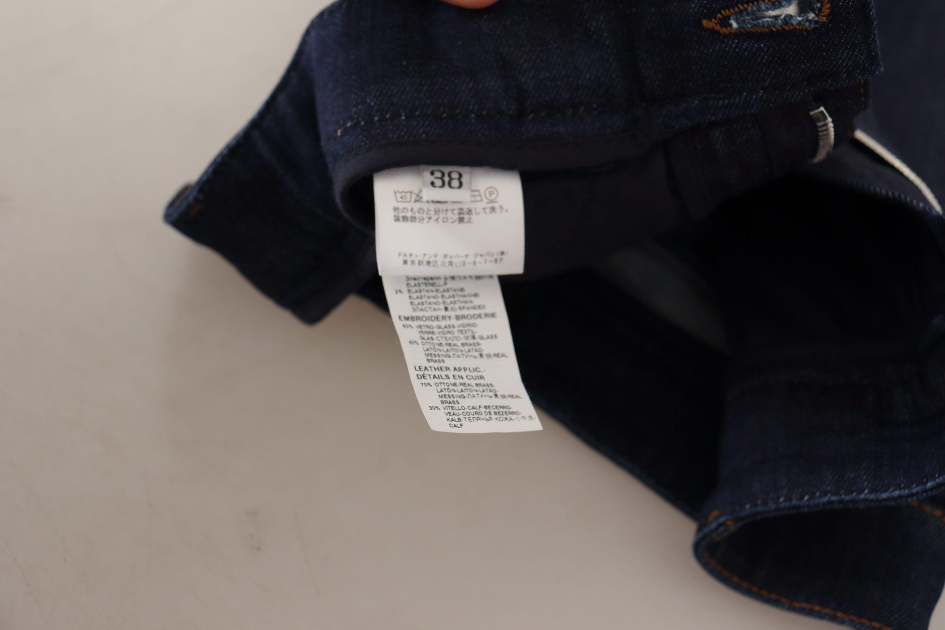 Short en jean stretch orné de cristaux Dolce & Gabbana