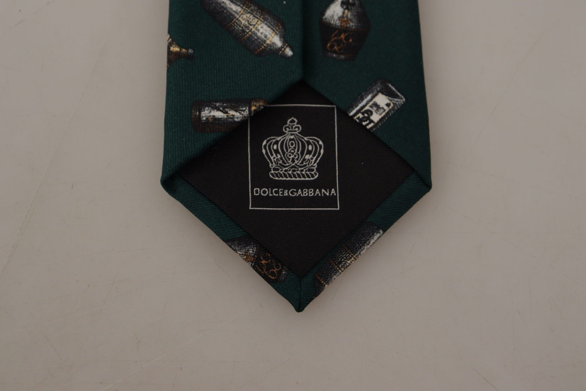 Cravate en Soie Dolce & Gabbana Noire à Imprimé Fantaisie avec Accessoire Ajustable