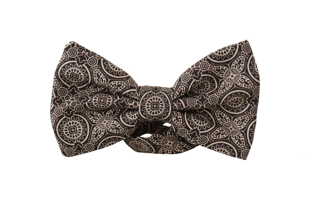 Nœud papillon réglable Dolce & Gabbana noir et blanc 100 % soie