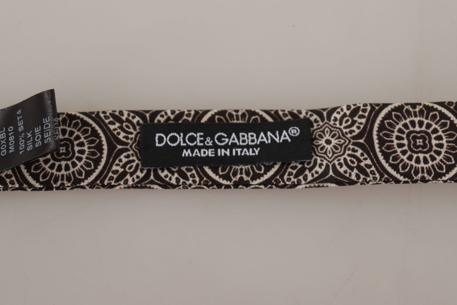 Nœud papillon réglable Dolce & Gabbana noir et blanc 100 % soie