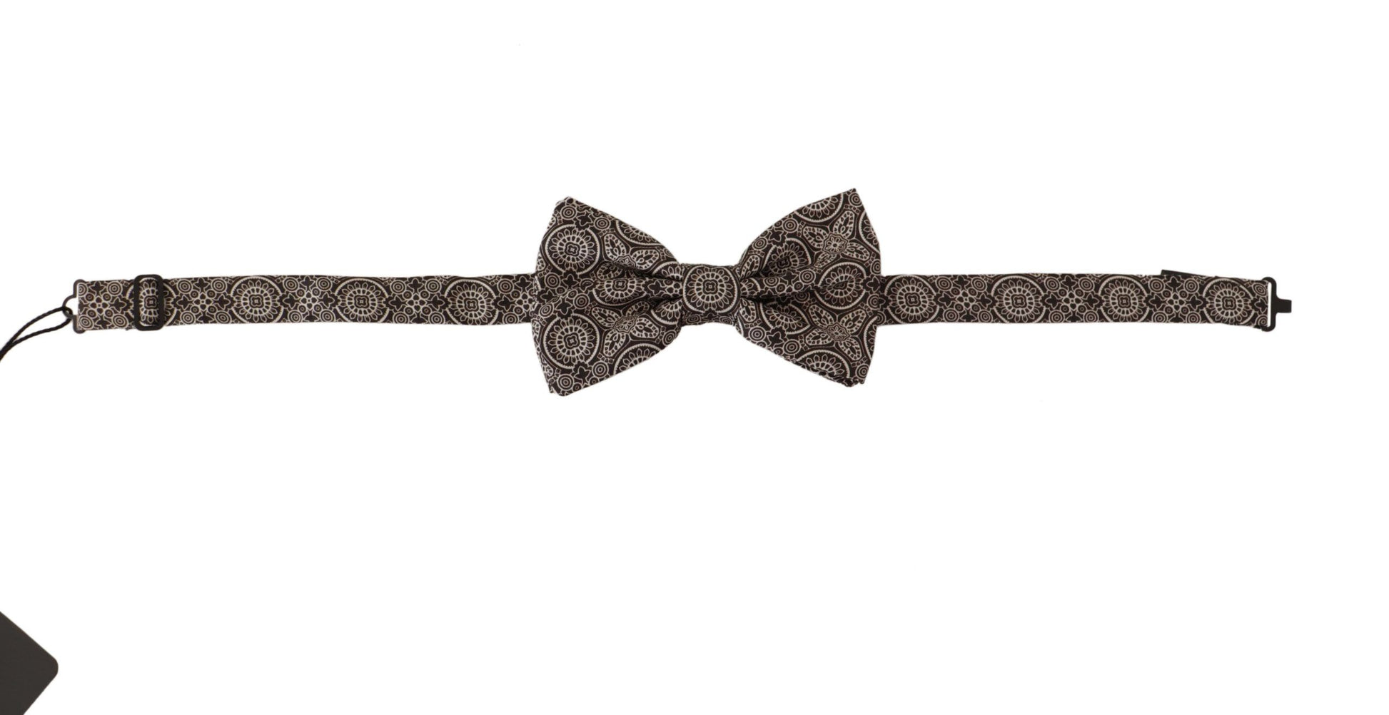 Nœud papillon réglable Dolce & Gabbana noir et blanc 100 % soie