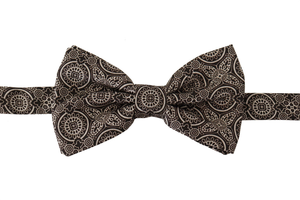 Nœud papillon réglable Dolce & Gabbana noir et blanc 100 % soie