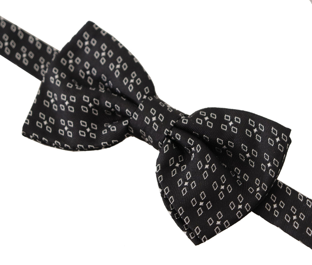 Nœud papillon Dolce & Gabbana à pois noirs et blancs 100 % soie