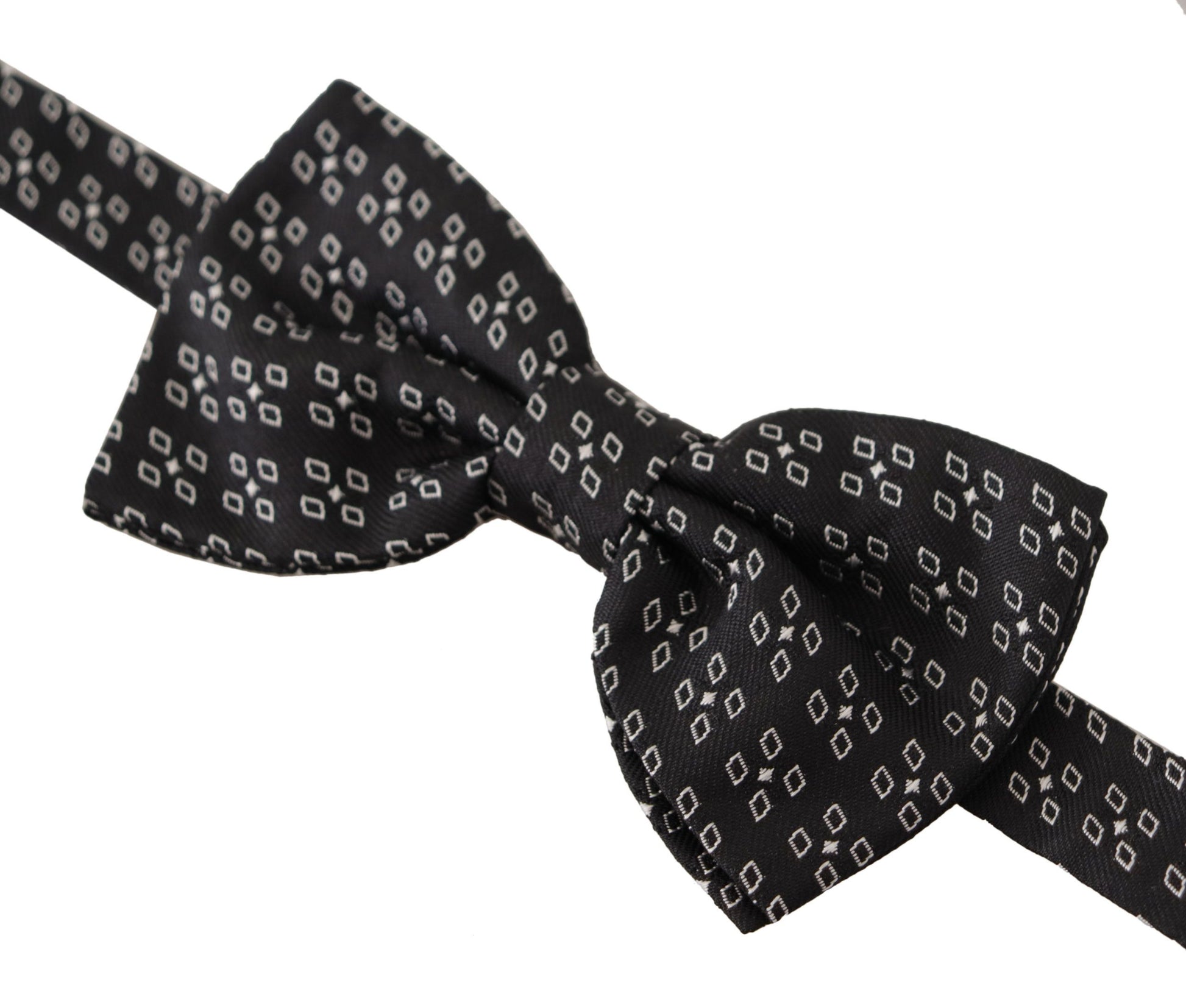 Nœud papillon Dolce & Gabbana à pois noirs et blancs 100 % soie