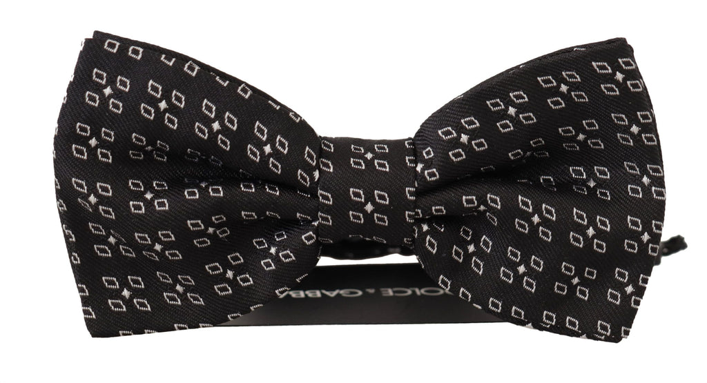 Nœud papillon Dolce & Gabbana à pois noirs et blancs 100 % soie