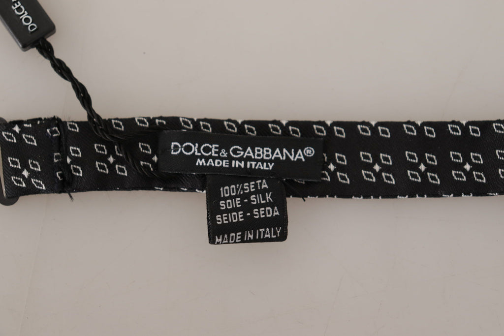 Nœud papillon Dolce & Gabbana à pois noirs et blancs 100 % soie