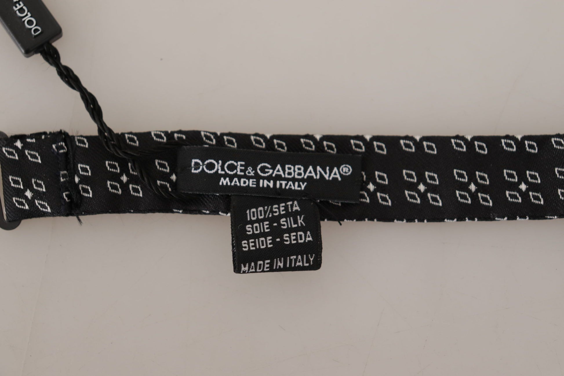 Nœud papillon Dolce & Gabbana à pois noirs et blancs 100 % soie