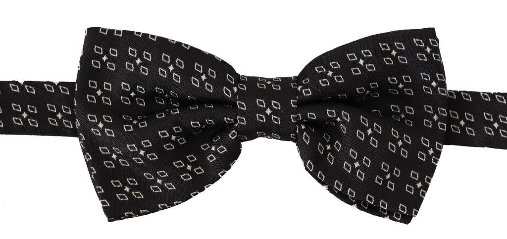 Nœud papillon Dolce & Gabbana à pois noirs et blancs 100 % soie