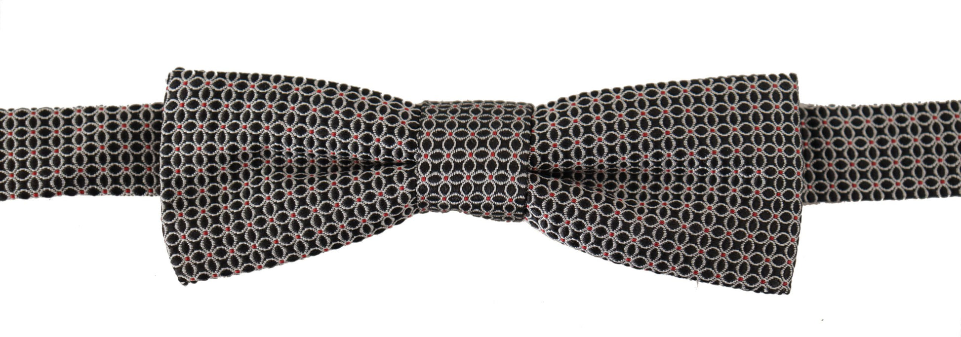Cravate Nœud Papillon Dolce & Gabbana en Soie à Motif Floral Noir et Blanc