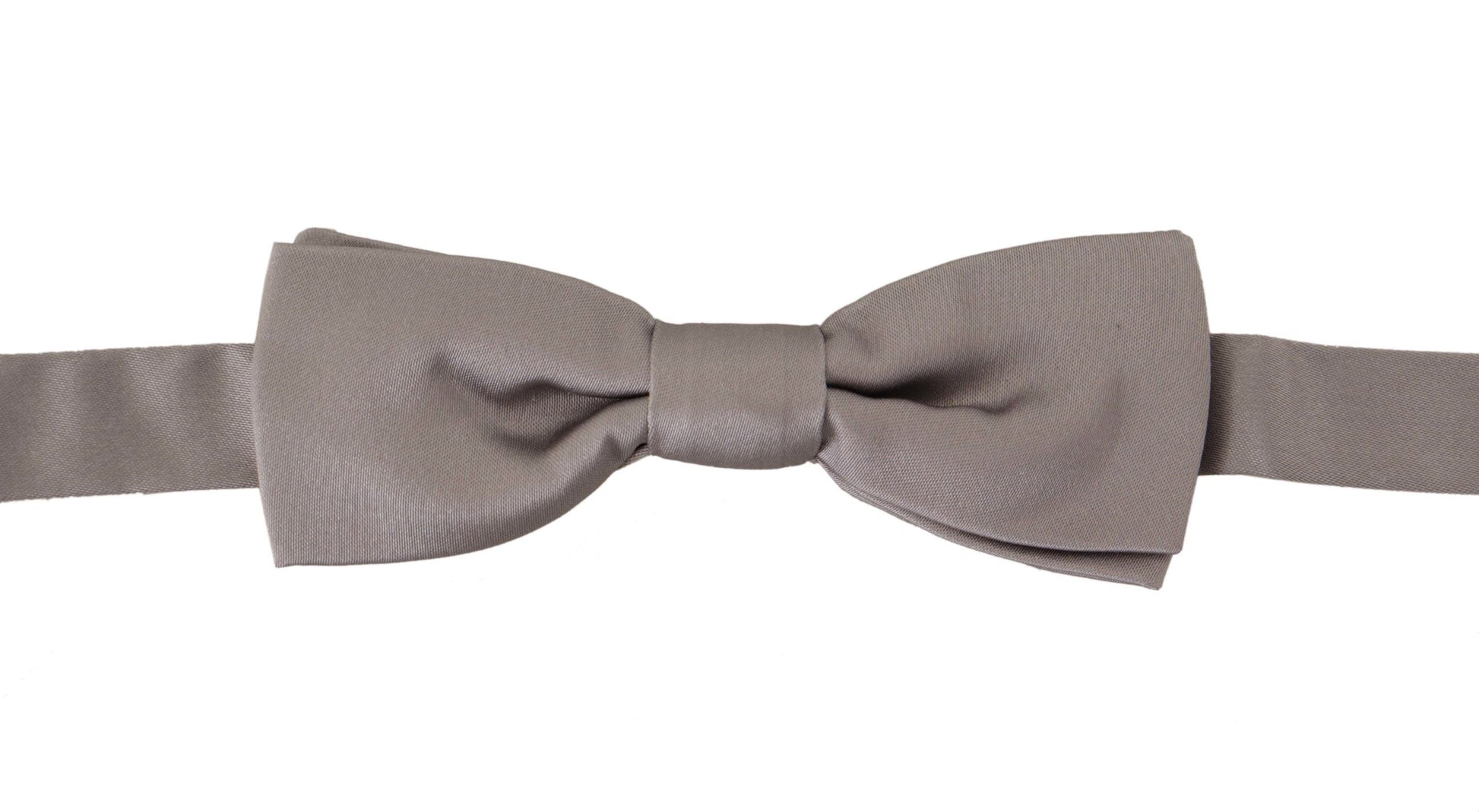 Nœud Papillon Mince Ajustable en Soie 100 % Argenté Dolce & Gabbana