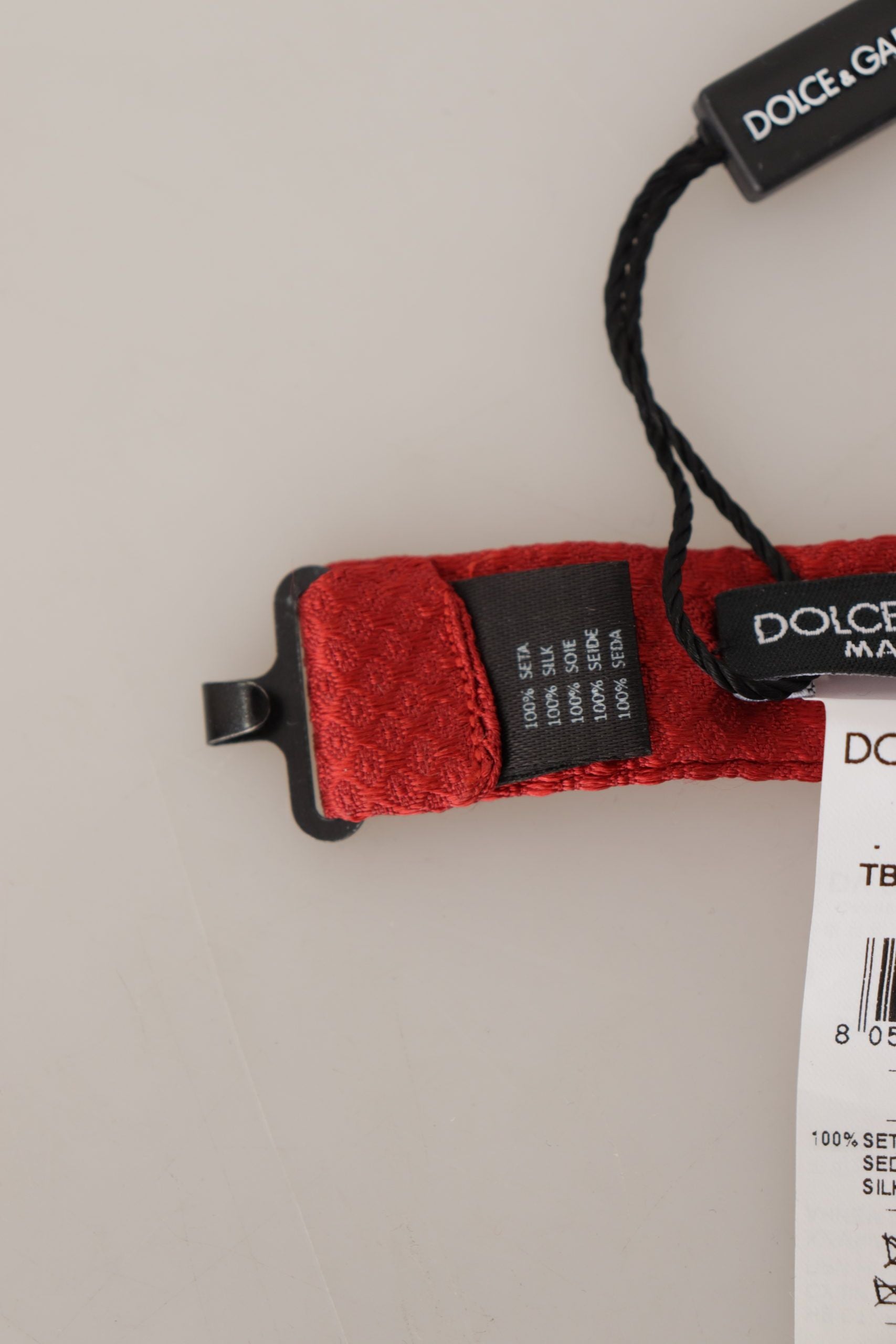 Nœud papillon Dolce & Gabbana en soie rouge 100 % réglable