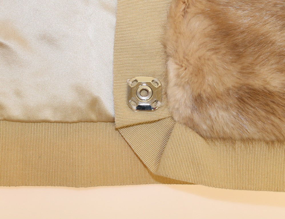 Foulard-col en fourrure de vison beige Dolce & Gabbana