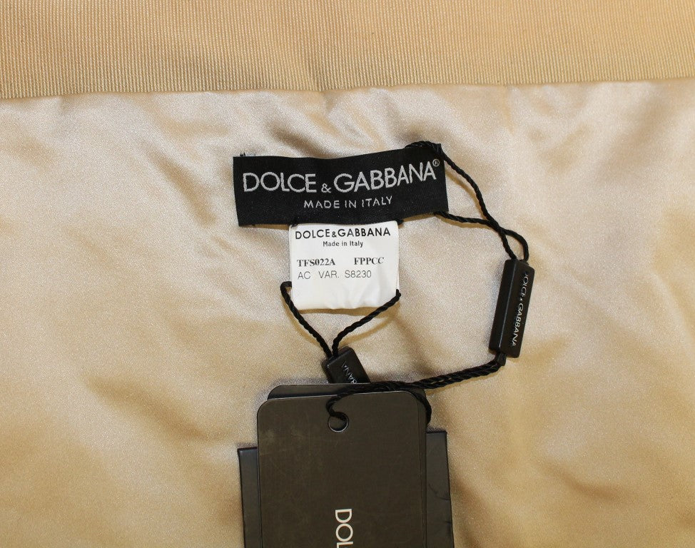 Foulard-col en fourrure de vison beige Dolce & Gabbana