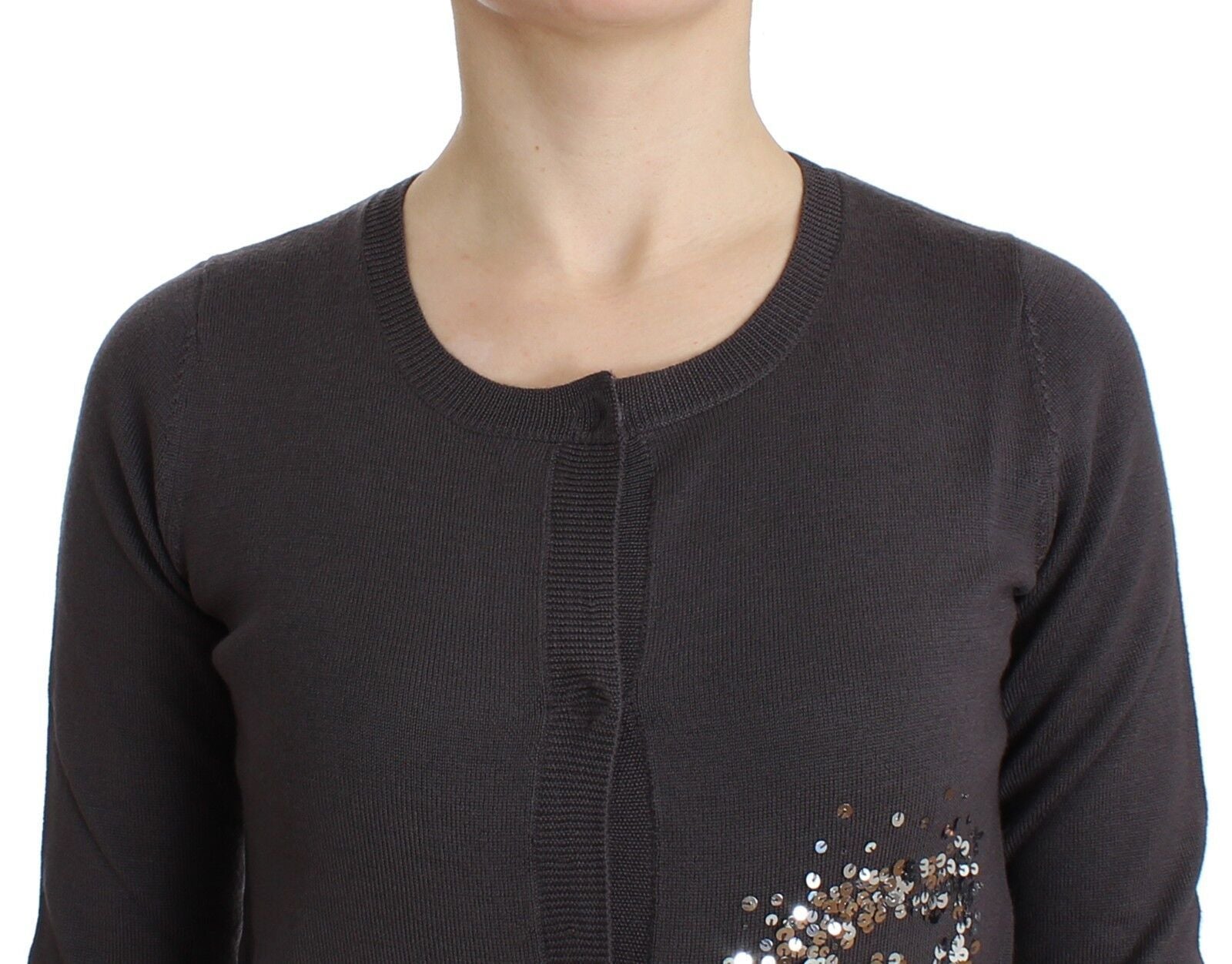 Cardigan en tricot de laine violette à sequins John Galliano