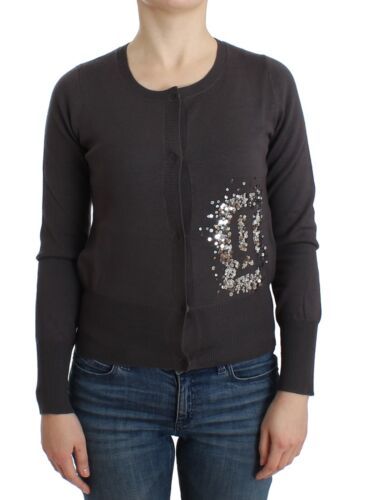 Cardigan en tricot de laine violette à sequins John Galliano
