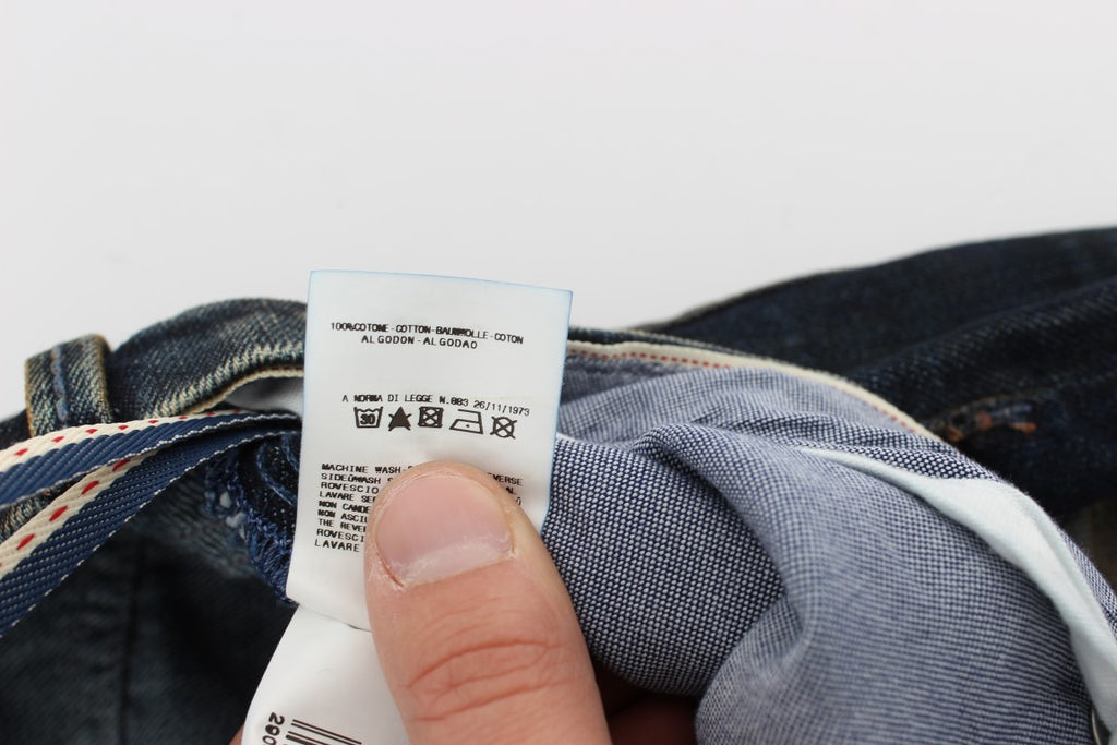 Acht Blue Wash Cotton Regular Straight Fit Jeans