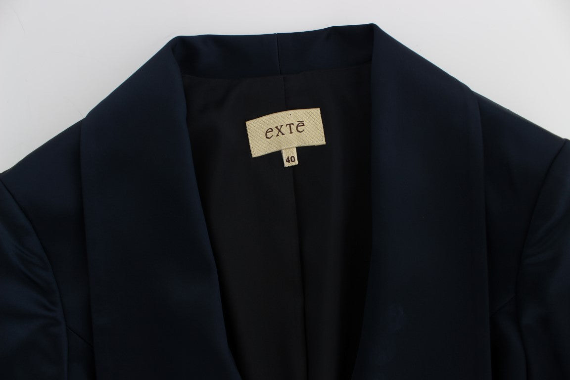 Exte – Blaue, einreihige Blazerjacke mit drei Knöpfen